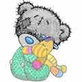 Teddy bear and favorite toy embroidery design